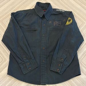 Religion Boys Dark Blue Button-Up Shirt with Graphic Details- Size 6